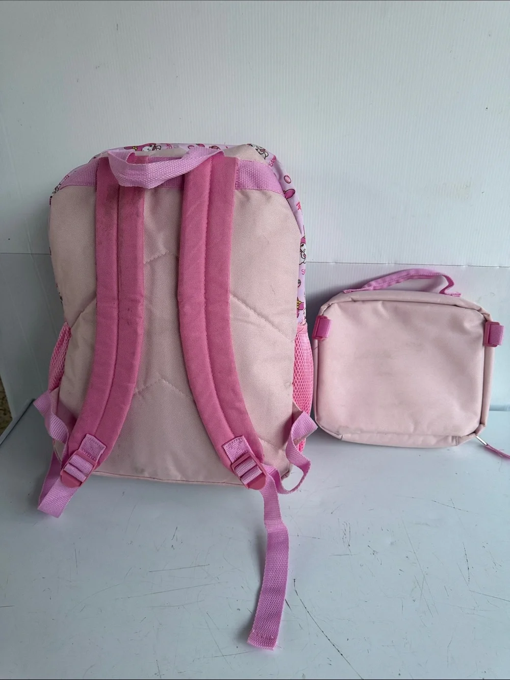 Sanrio My Melody Flip Sequin Backpack and Lunch Box Set Pink Good Condition